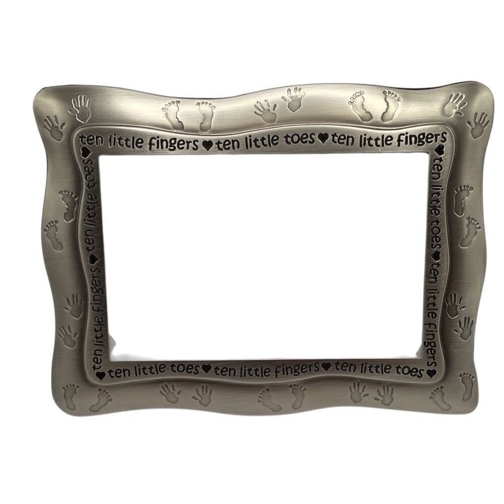 MALDEN INTERNATIONAL Pewter Ten Little Fingers Toes Photo Frame Baby  4 x 6